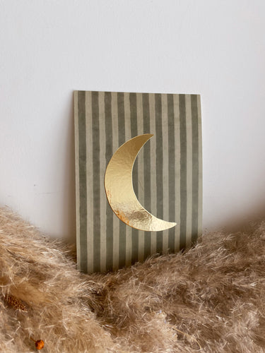 Moon card - Stripe Green