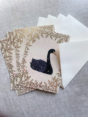 Set of 4 Black Swan