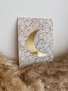 Moon card - Green Flowers