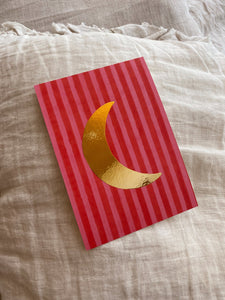 Moon card - Stripe Red