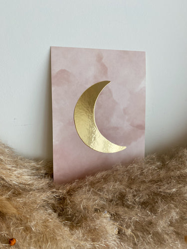 Moon card - Pink Clouds