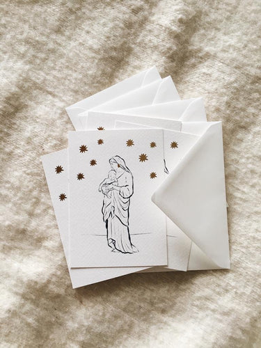 Set of 4 Christmas Cards - Holy Mary