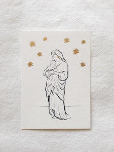 Set of 4 Christmas Cards - Holy Mary