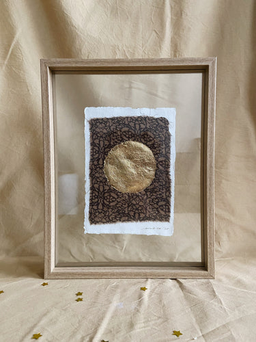 Vintage Moon on Cotton paper (with or without frame) - Brown