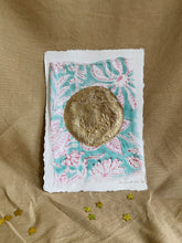 Load image into Gallery viewer, Vintage Moon on Cotton paper (with or without frame) - Turquoise/Pink
