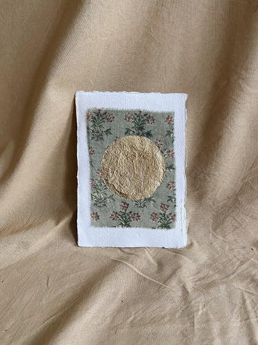 Vintage Moon on Cotton paper (with or without frame) - Green