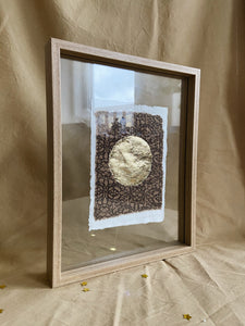 Vintage Moon on Cotton paper (with or without frame) - Brown