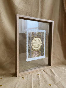 Vintage Moon on Cotton paper (with or without frame) - Green/Beige