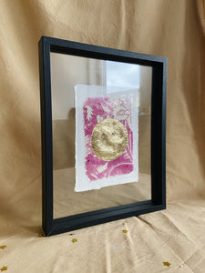 Vintage Moon on Cotton paper (with or without frame) - Pink