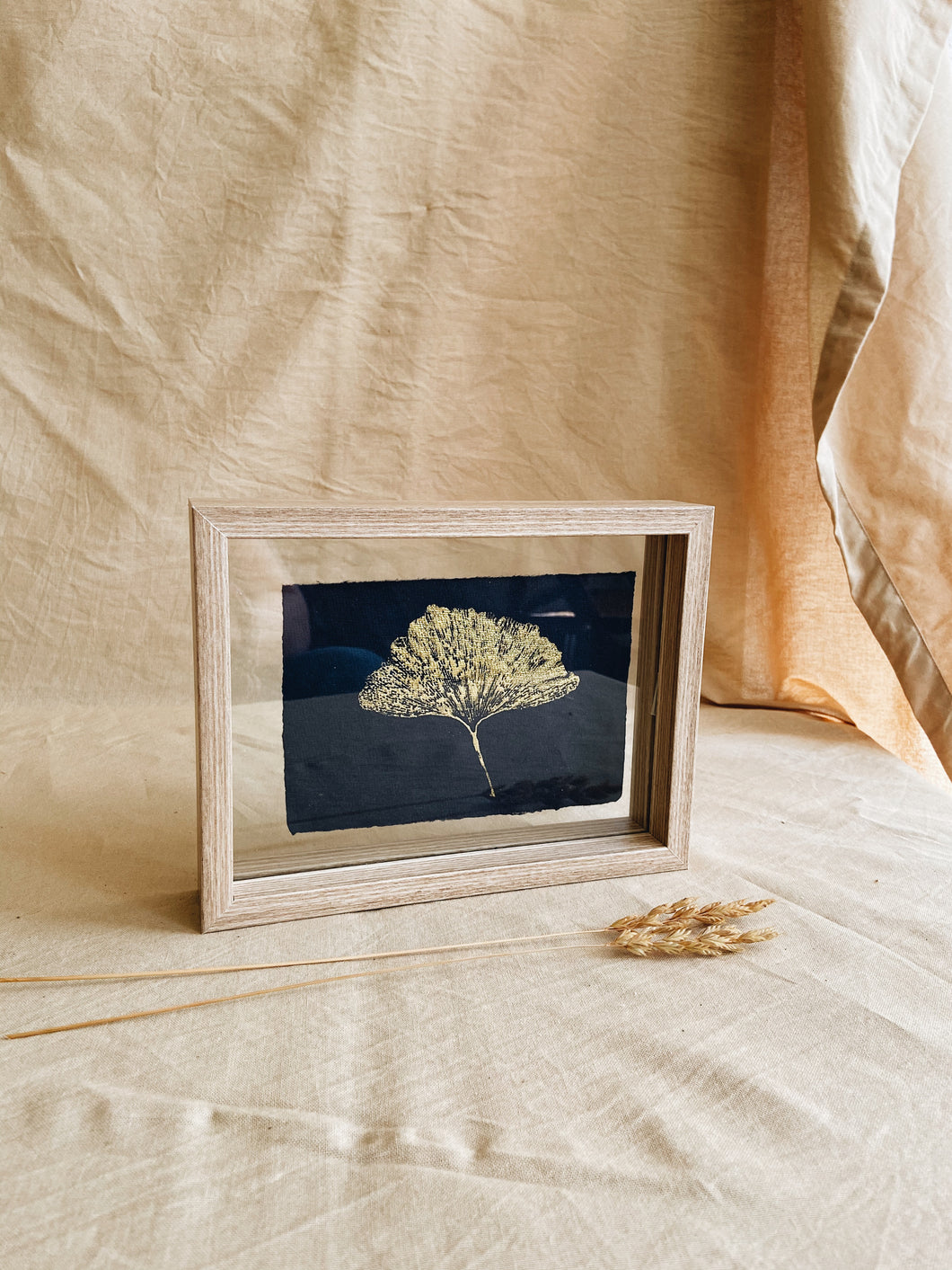 Medium Golden Ginkgo A5 Landscape (with or without frame)