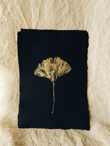 Large Golden Ginkgo A4 imprint (with or without frame)