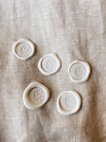 Wax Seal Crescent Moon White