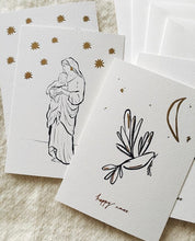 Load image into Gallery viewer, Set of 4 Christmas Cards - 2 Holy Mary / 2 Pigeon