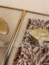 Load image into Gallery viewer, Golden Ginkgo in golden double frame (with Indian Fabric or imprint)