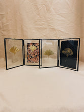 Load image into Gallery viewer, Golden Ginkgo in black double frame (with Indian Fabric or Imprint)