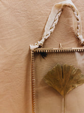 Load image into Gallery viewer, Golden Ginkgo in big golden hanging frame (with or without Indian Fabric)