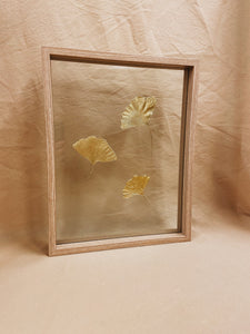 Golden Ginkgo Family in big floating frame