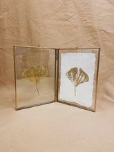 Load image into Gallery viewer, Golden Ginkgo in golden double frame (with Indian Fabric or imprint)