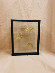 Golden Ginkgo Family in big floating frame