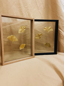 Golden Ginkgo Family in big floating frame