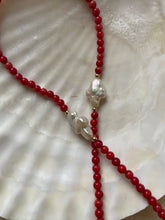 Load image into Gallery viewer, Red Coral and Pearl Cord