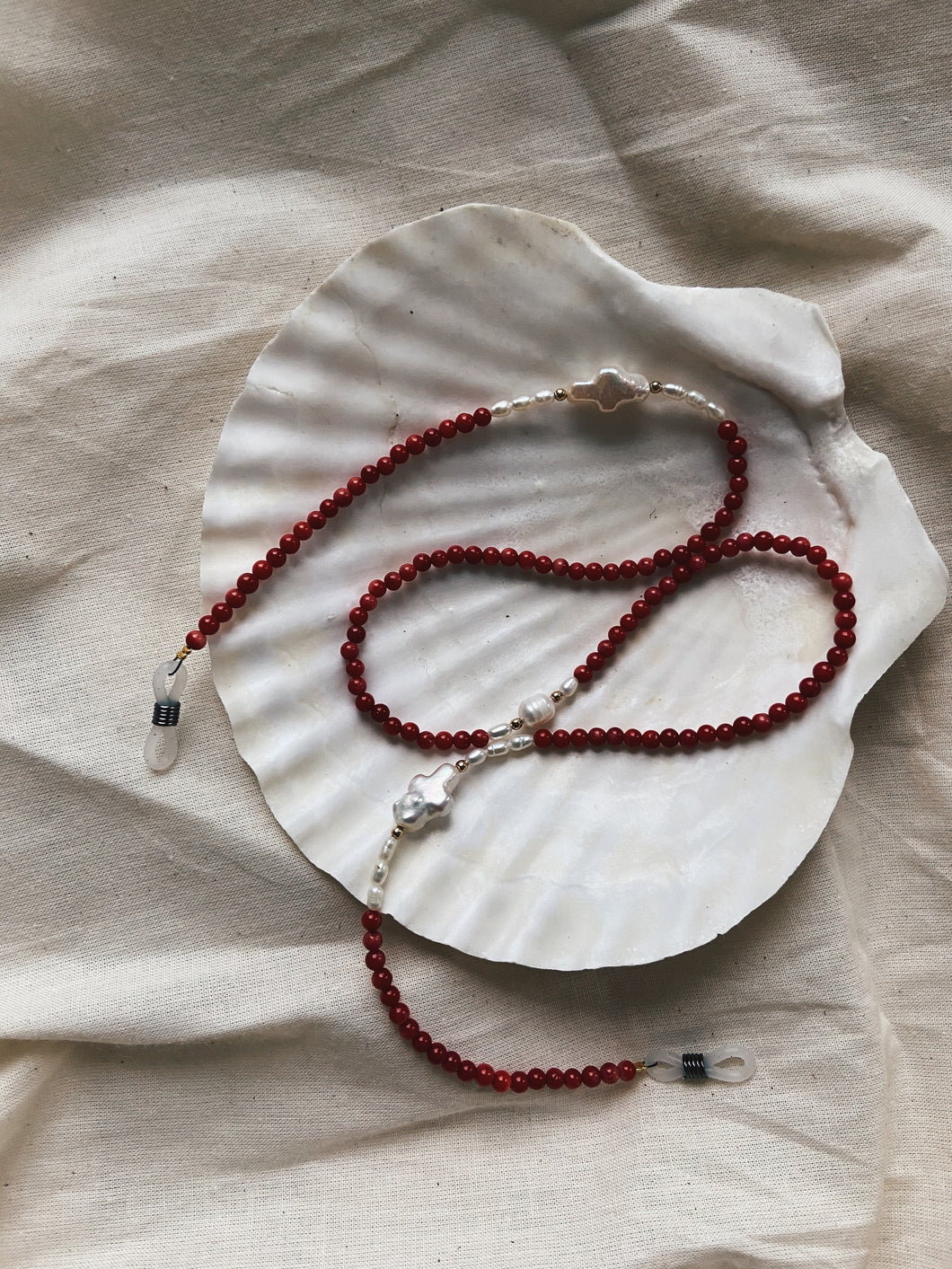 Red Coral and Pearl Cord