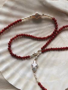 Red Coral and Pearl Cord
