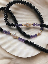 Load image into Gallery viewer, Onyx, Amethyst and Pearl Cord