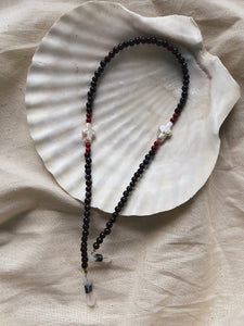 Brown Jasper, Red Coral and Pearl Cord