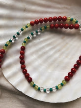Load image into Gallery viewer, Red Coral and Clear Quartz Cord