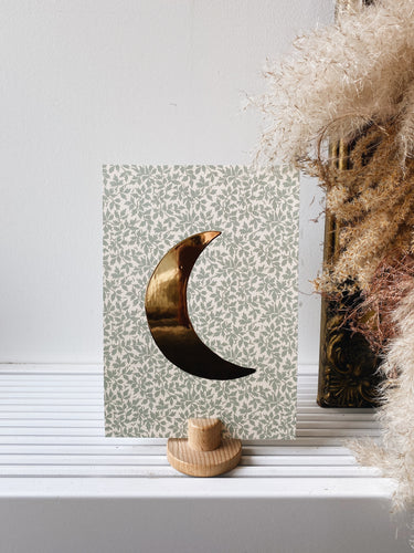 Moon card - Leaf Green