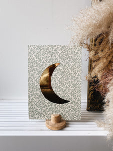 Moon card - Leaf Green