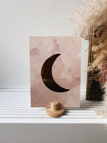 Moon card - Pink clouds