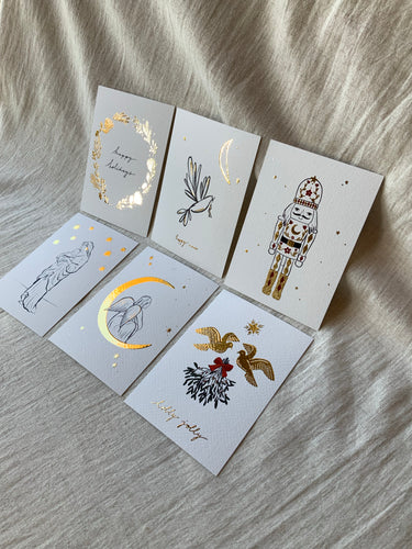Set of 6 Christmas Cards - Mix