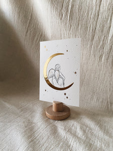 Set of 4 Christmas Cards - Moon Angel