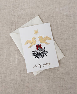 Single Christmas Card Holly Jolly