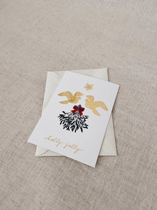 Single Christmas Card Holly Jolly