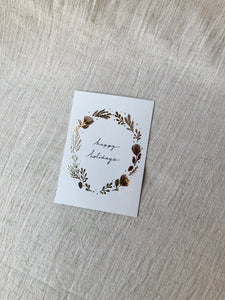 Single Christmas card Happy Holidays