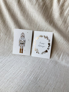 Set of 4 Christmas Cards - 2 Nutcracker / 2 Happy Holidays