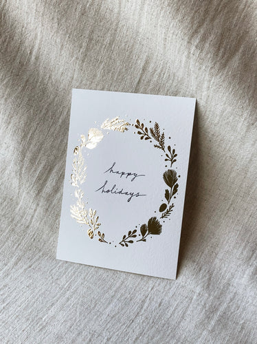 Single Christmas card Happy Holidays